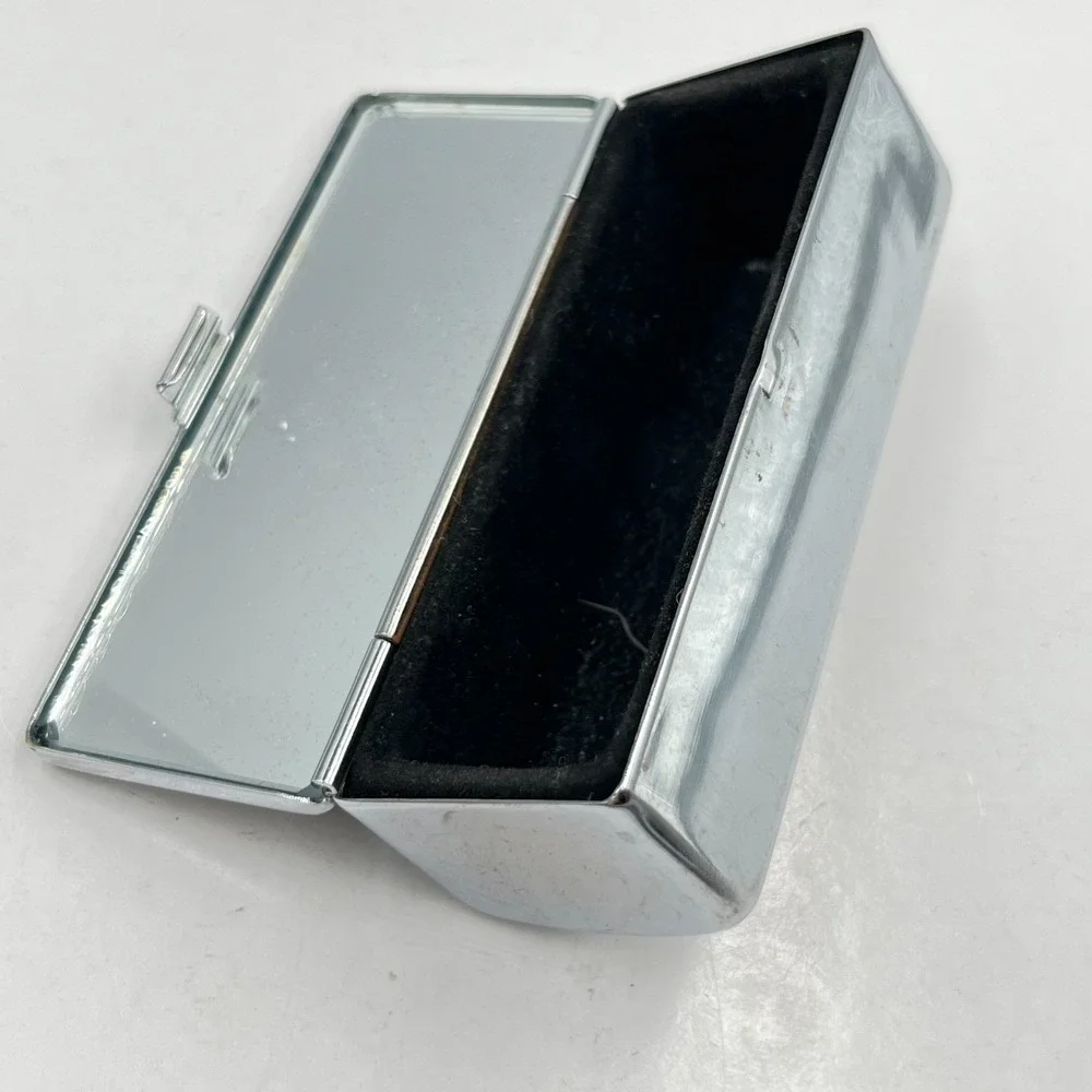 VTG Silver Filigree Rectangular Jewelry Box Retro Footed Trinket Case Red Velvet